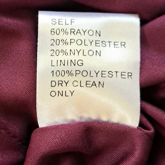 TADASHI SHOJI Corded Embroidery Formal Gown 10 Burgundy 3/4 Sleeve Maxi Dress - Picture 11 of 16